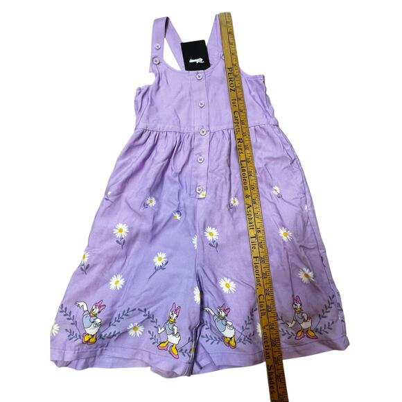 Disney Daisy Duck Button Front Toddler Romper purple BoxLunch Exclusive girl 4T - Picture 3 of 5